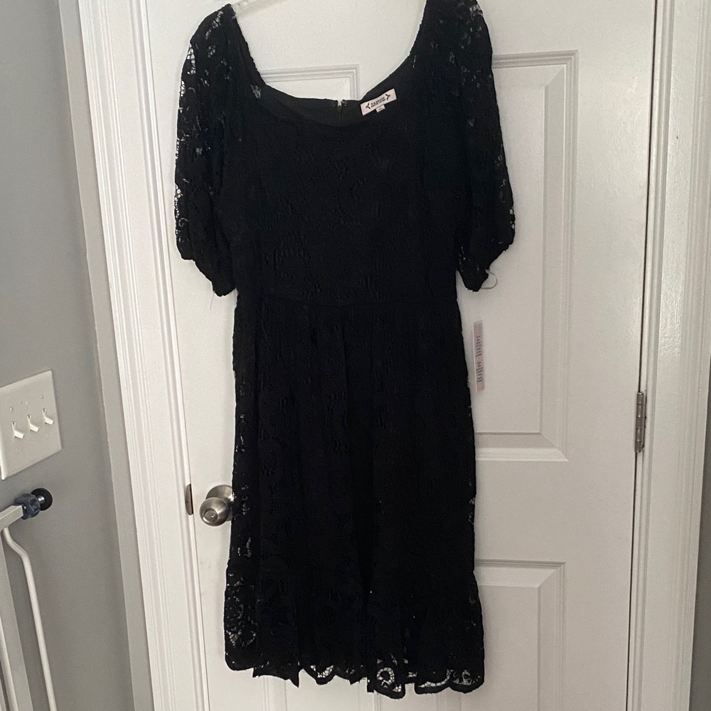 Nanette Lepore Black Lace Midi Dress